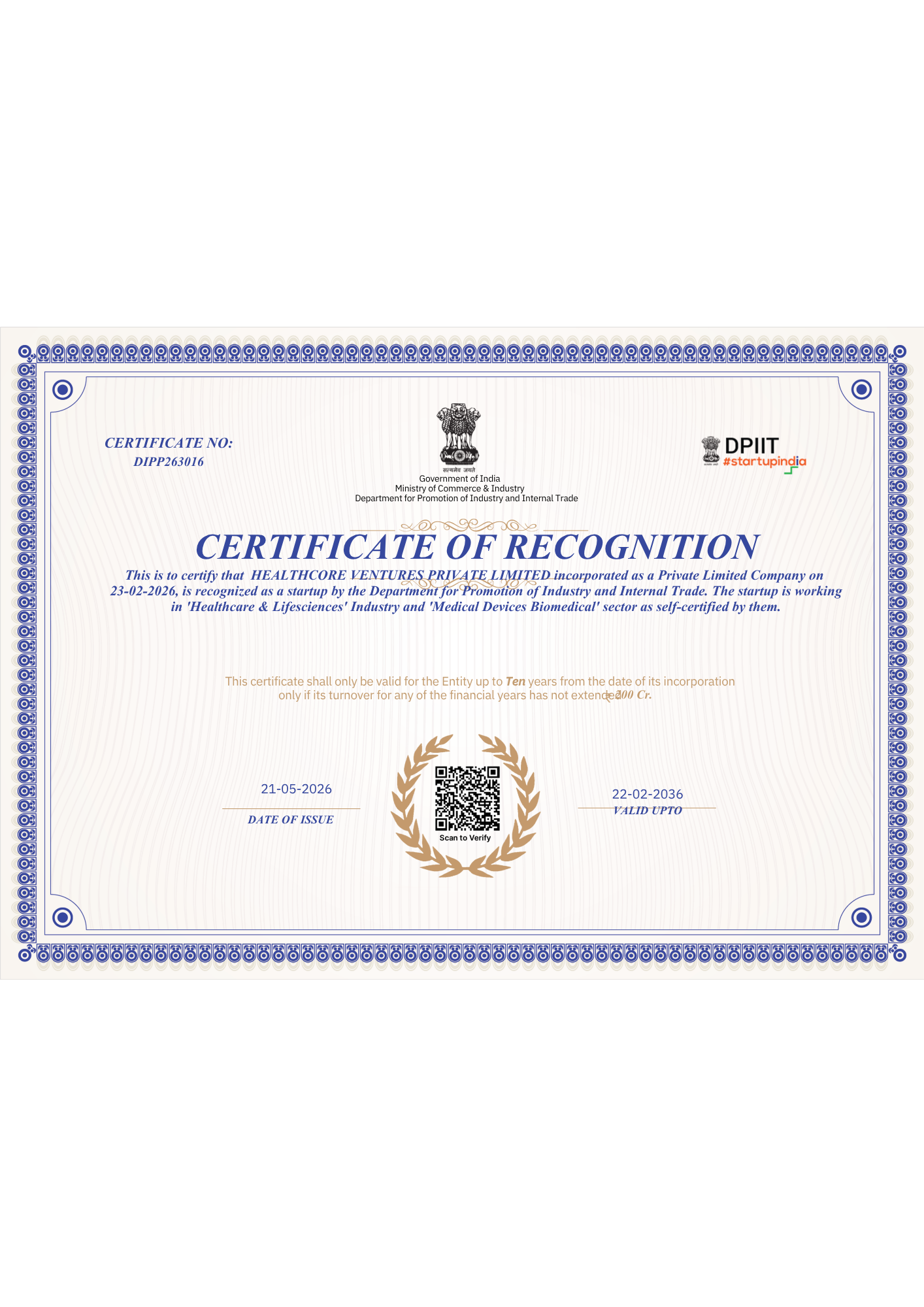 Start-Up India Certification
